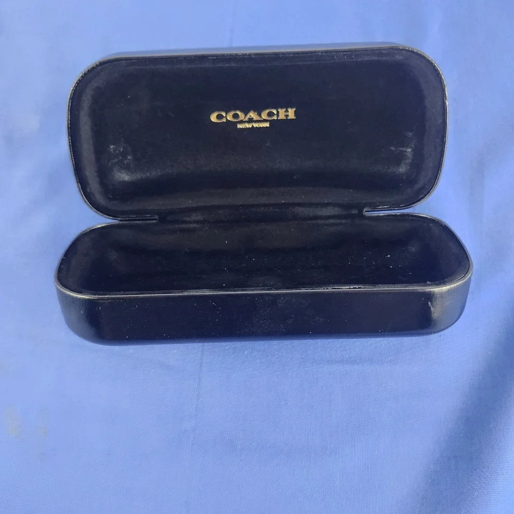 COACH Eyeglasses Sunglasses Hard‎ Case Black USED Fast Free Shipping!